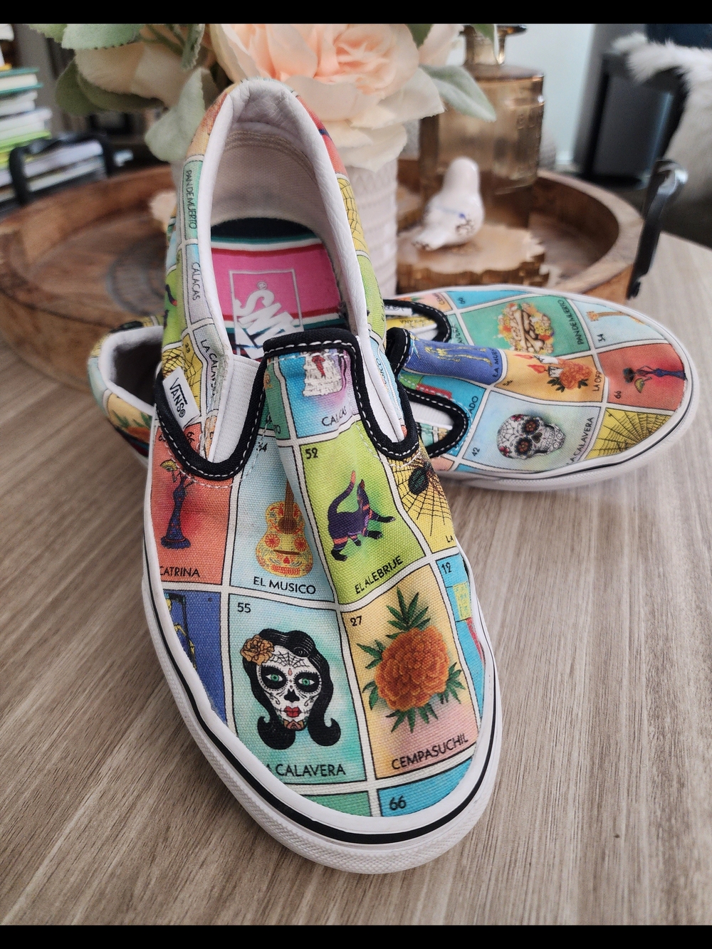 Vans Classic Slip-On Loteria Mexican Card Game Sneaker Shoes 4.5 Rare